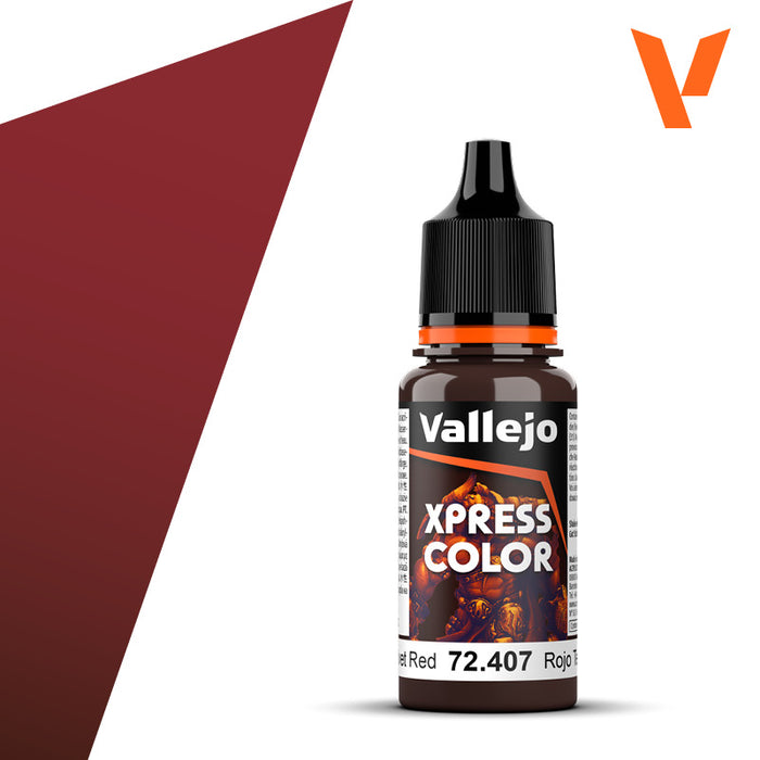 Vallejo Xpress Color | Velvet Red Xpress Color | 18ml | 72.407-Paint and Ink-LITKO Game Accessories