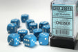 Opaque 16mm d6 Light Blue/white Dice Block™ (12 dice)-Dice-LITKO Game Accessories