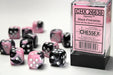 Gemini® 16mm d6 Black-Pink/white Dice Block™ (12 dice)-Dice-LITKO Game Accessories
