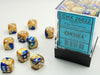 Gemini® 12mm d6 Blue-Gold/white Dice Block™ (36 dice)-Dice-LITKO Game Accessories