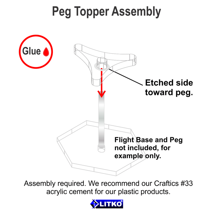 LITKO 3-Prong Flight Stand Peg Topper (10) - LITKO Game Accessories