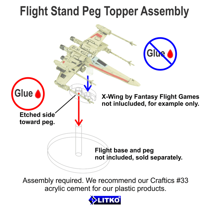 LITKO Space Fighter, Flight Stand Peg Toppers (10) - LITKO Game Accessories