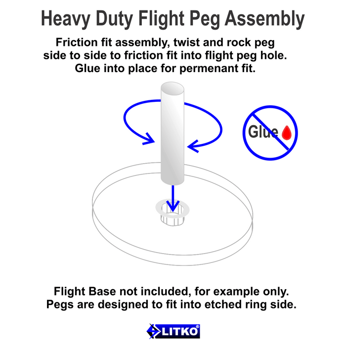 LITKO Heavy Duty Flight Pegs, 1.5-inch (5) - LITKO Game Accessories