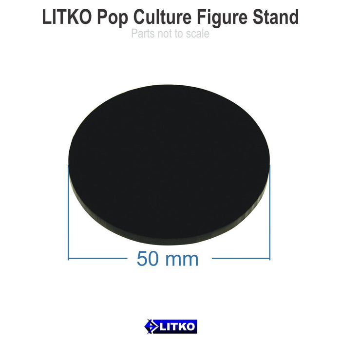 LITKO Pop Culture Figure Stands, 2-inch Circle, Black (5)-Specialty Base Sets-LITKO Game Accessories