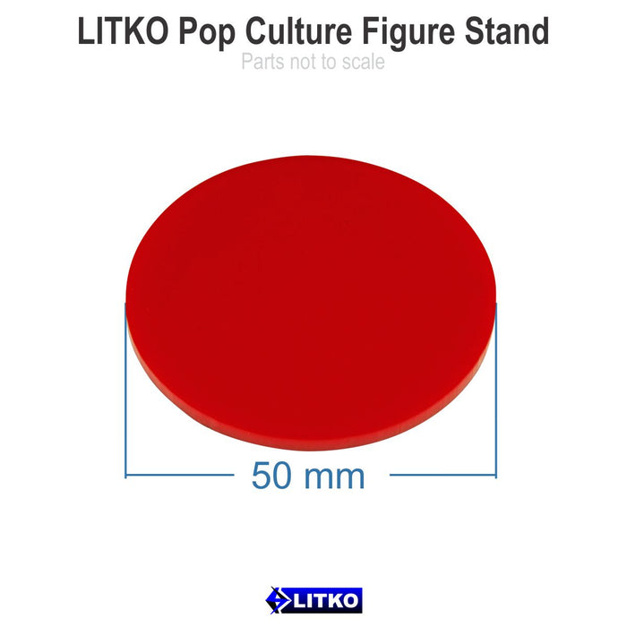 LITKO Pop Culture Figure Stands, 2-inch Circle, Red (5)-Specialty Base Sets-LITKO Game Accessories