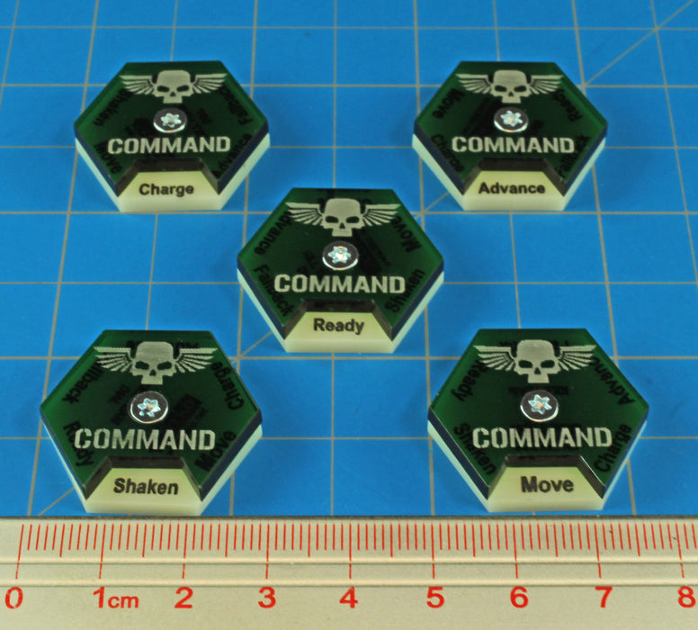 LITKO Command Dials Compatible with Warhammer: Kill Team, Ivory & Translucent Green (5)-Status Dials-LITKO Game Accessories