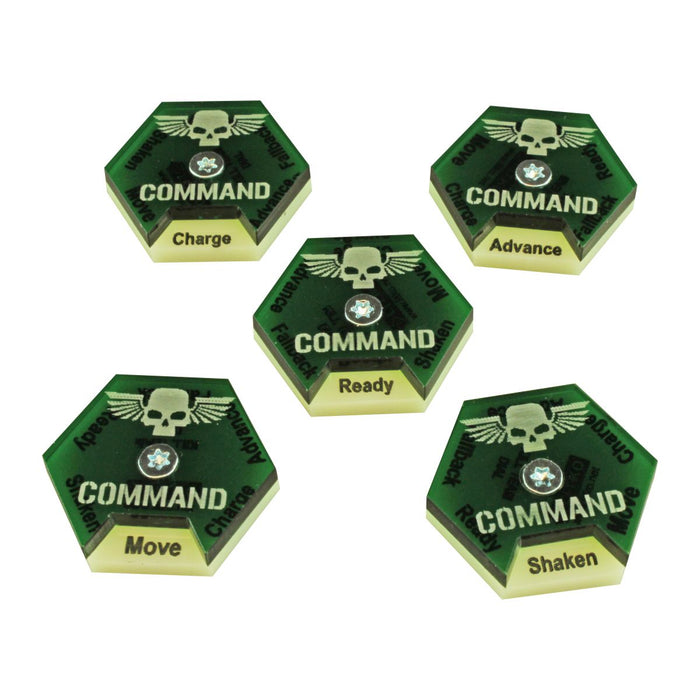 LITKO Command Dials Compatible with Warhammer: Kill Team, Ivory & Translucent Green (5) - LITKO Game Accessories