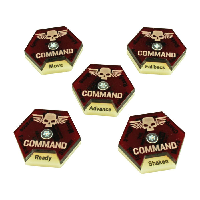 LITKO Command Dials Compatible with Warhammer: Kill Team, Ivory & Translucent Red (5) - LITKO Game Accessories
