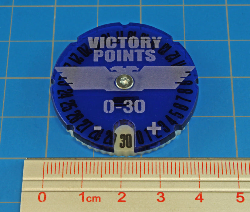 LITKO Victory Points Dial #0-30 compatible with WHv9, Translucent Blue & Ivory - LITKO Game Accessories