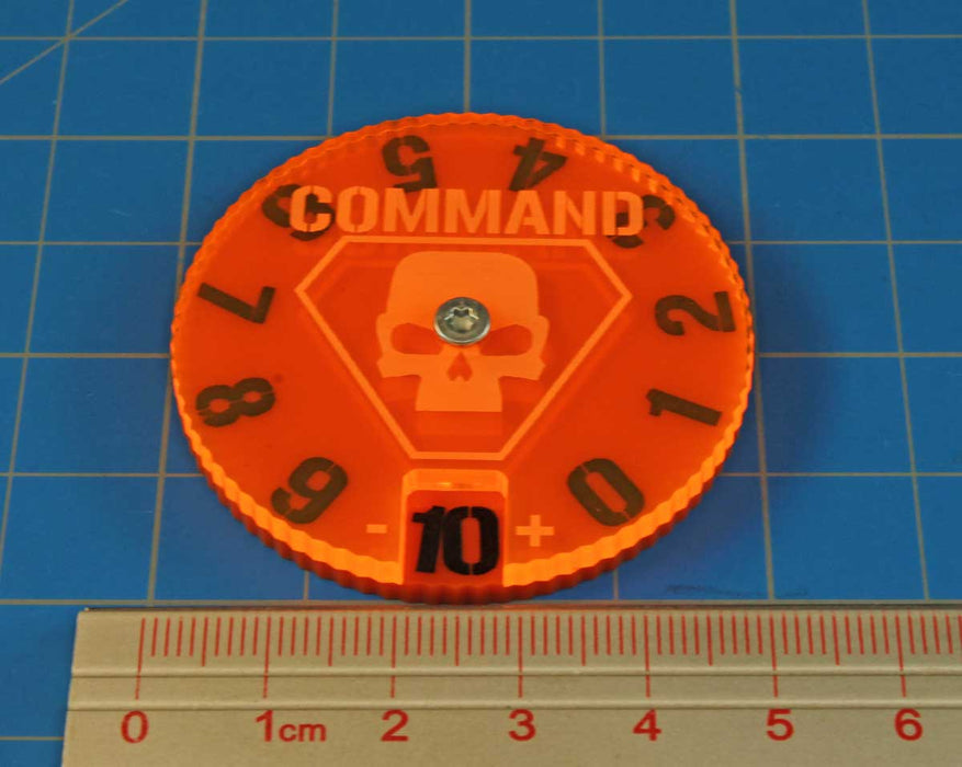 LITKO Command Points Dial Compatible with WH: KT 2nd Edition, Orange & Fluorescent Orange - LITKO Game Accessories