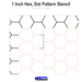 LITKO 1-Inch Hex Grid Stencil, Dot Pattern - LITKO Game Accessories
