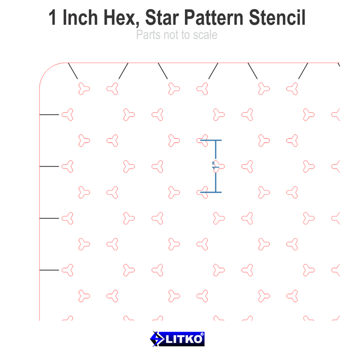 LITKO 1-inch Hex Grid Stencil, Star Pattern - LITKO Game Accessories