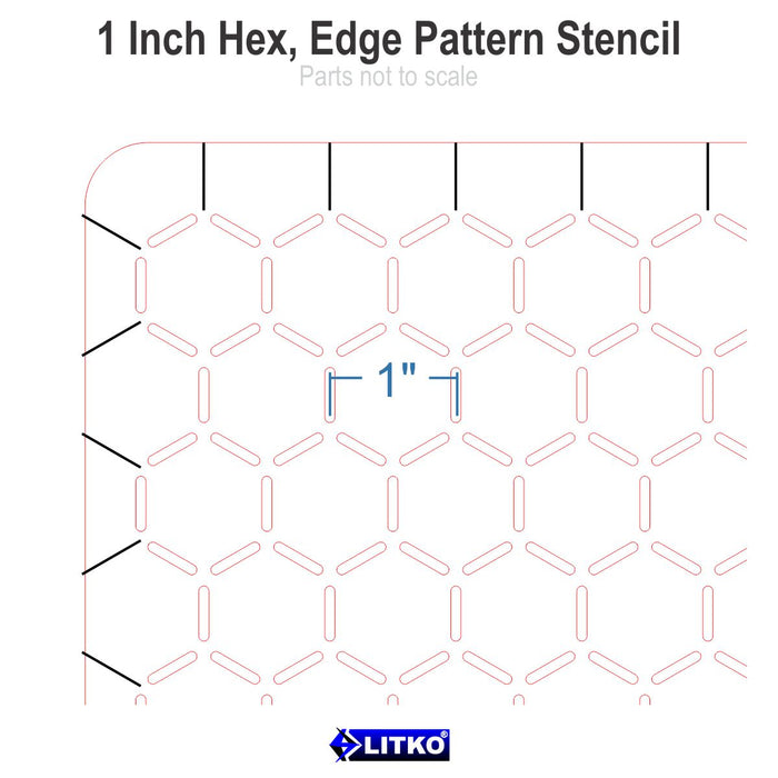 LITKO 1-inch Hex Grid Stencil, Edge Pattern-Stencil-LITKO Game Accessories