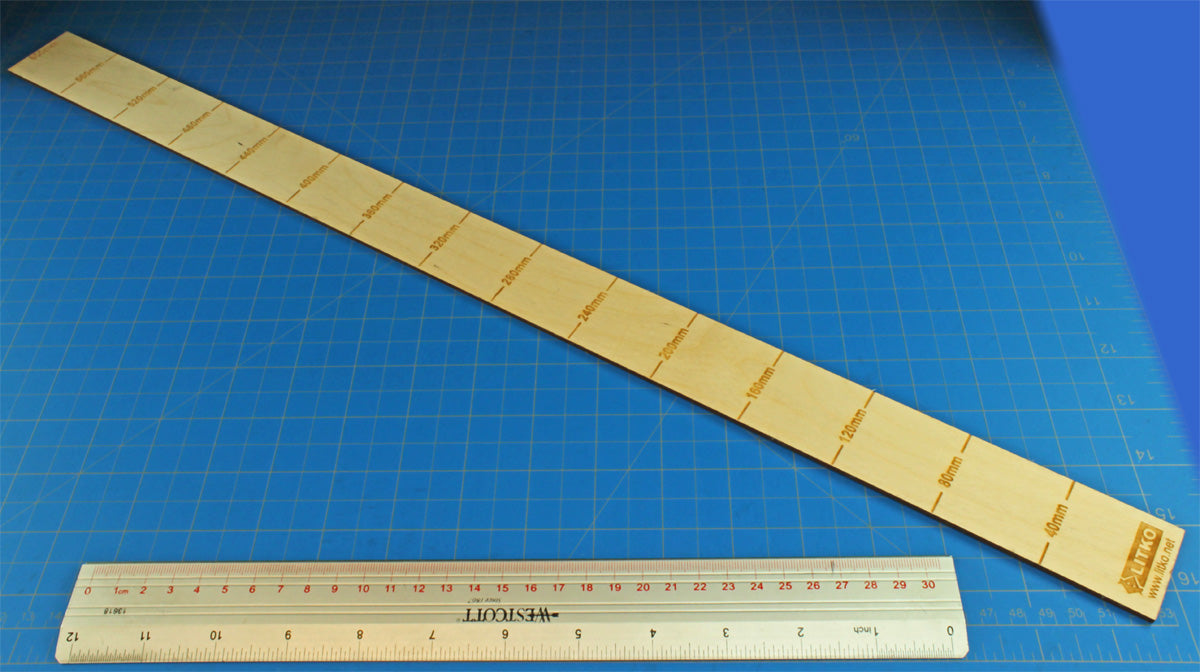 LITKO 40mm Marked Ruler, 3mm Plywood-Movement Gauges-LITKO Game Accessories