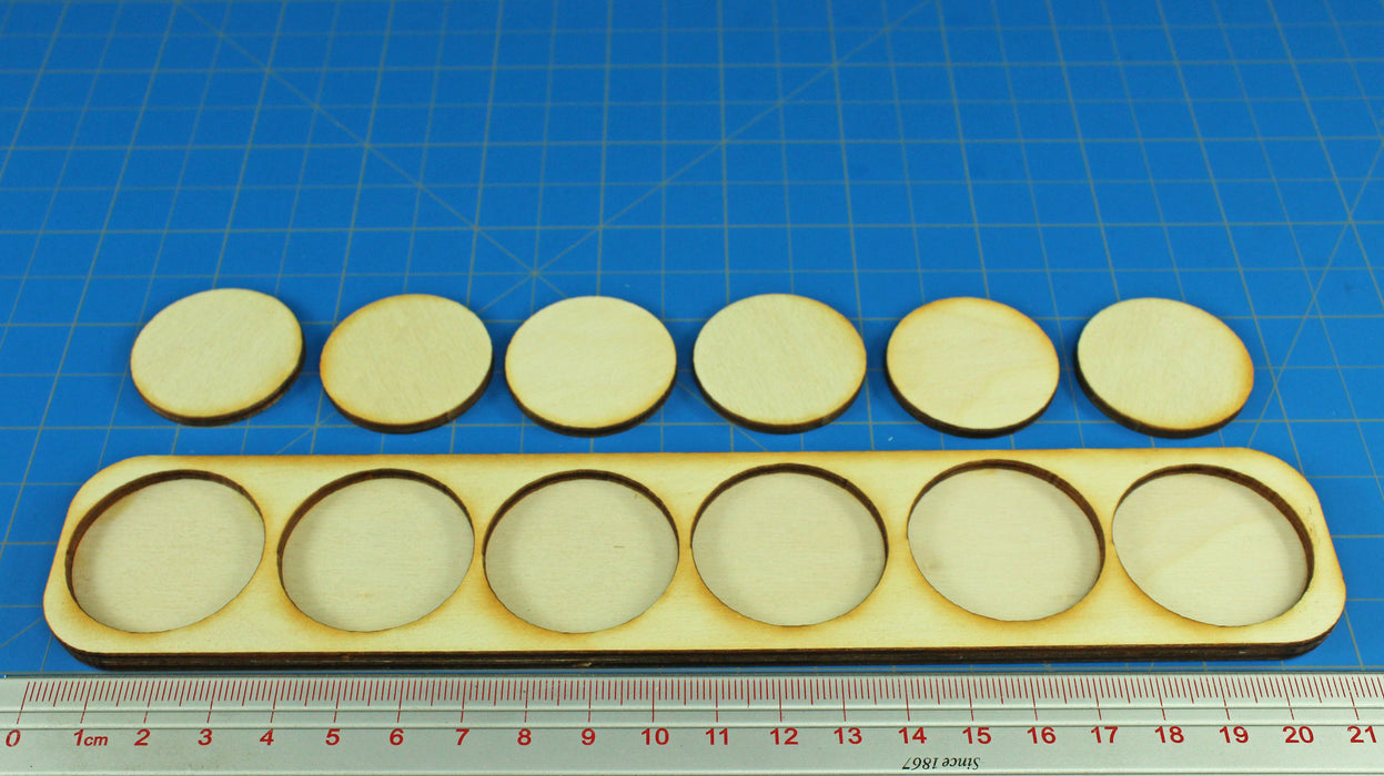 6x1 Formation Skirmish Tray for 32mm Circle Bases-Movement Trays-LITKO Game Accessories