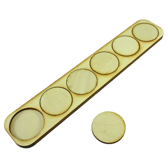 6x1 Formation Skirmish Tray for 32mm Circle Bases-Movement Trays-LITKO Game Accessories