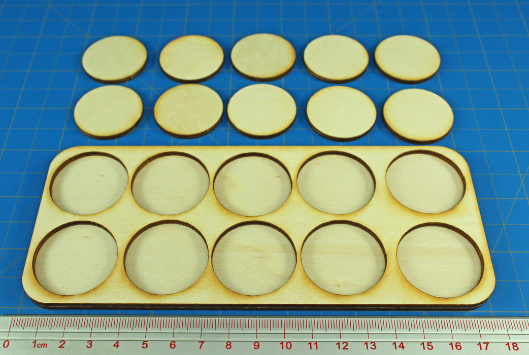 5x2 Formation Skirmish Tray for 32mm Circle Bases-Movement Trays-LITKO Game Accessories