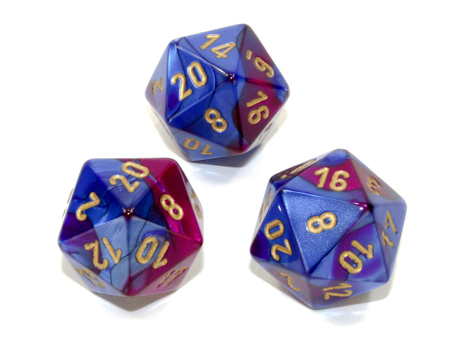 Gemini® Polyhedral Blue-Purple/gold d20 (Single Die)-Dice-LITKO Game Accessories