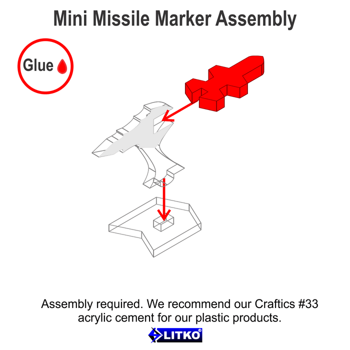 Mini Missiles, Red (10) - LITKO Game Accessories