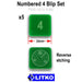 LITKO Numbered 4 Blip Set, Green (5)-Tokens-LITKO Game Accessories