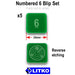 LITKO Numbered 6 Blip Set, Green (5)-Tokens-LITKO Game Accessories