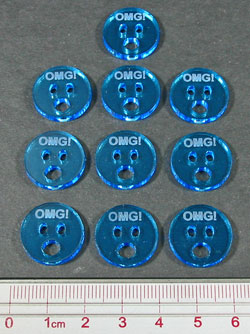 LITKO OMG Tokens, Fluorescent Blue (10)-Tokens-LITKO Game Accessories