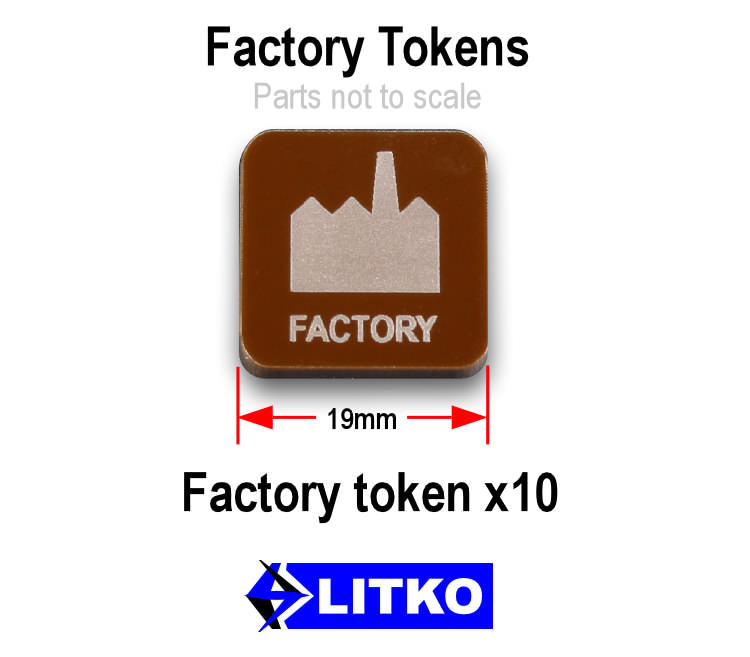 LITKO Factory Tokens, Brown (10)-Tokens-LITKO Game Accessories