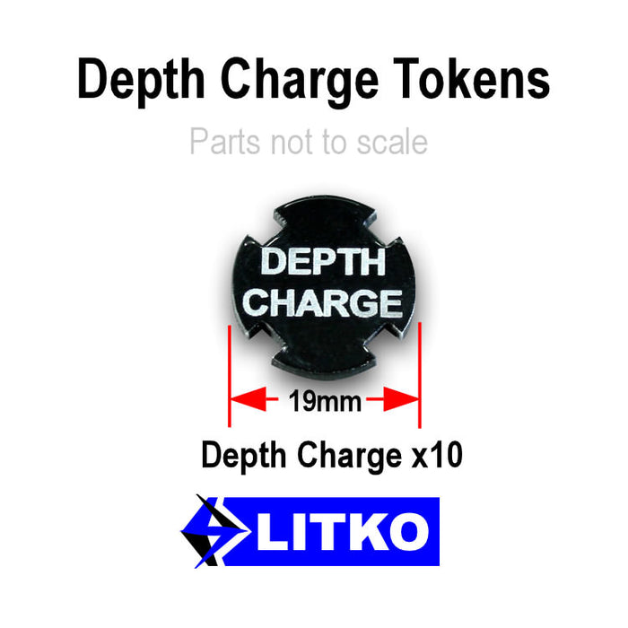 LITKO Depth Charge Tokens, Black (10)-Tokens-LITKO Game Accessories