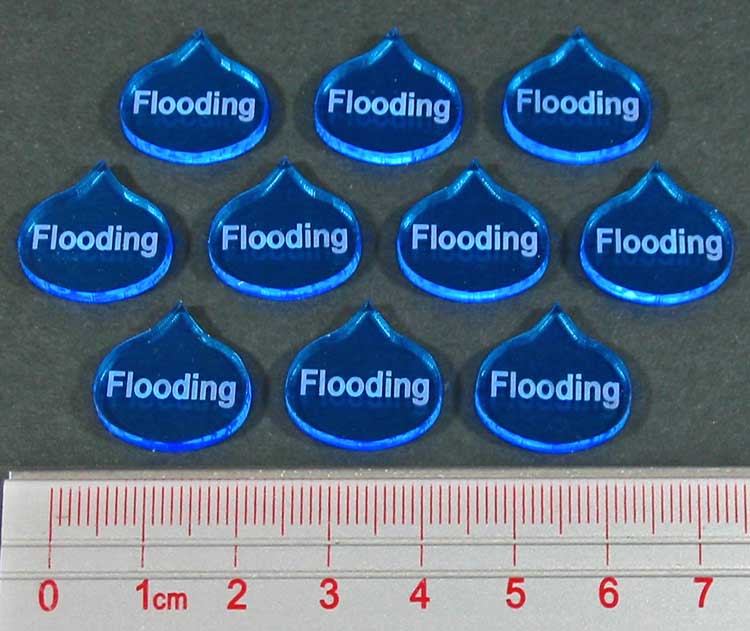 Flooding Tokens, Fluorescent Blue (10)-Tokens-LITKO Game Accessories