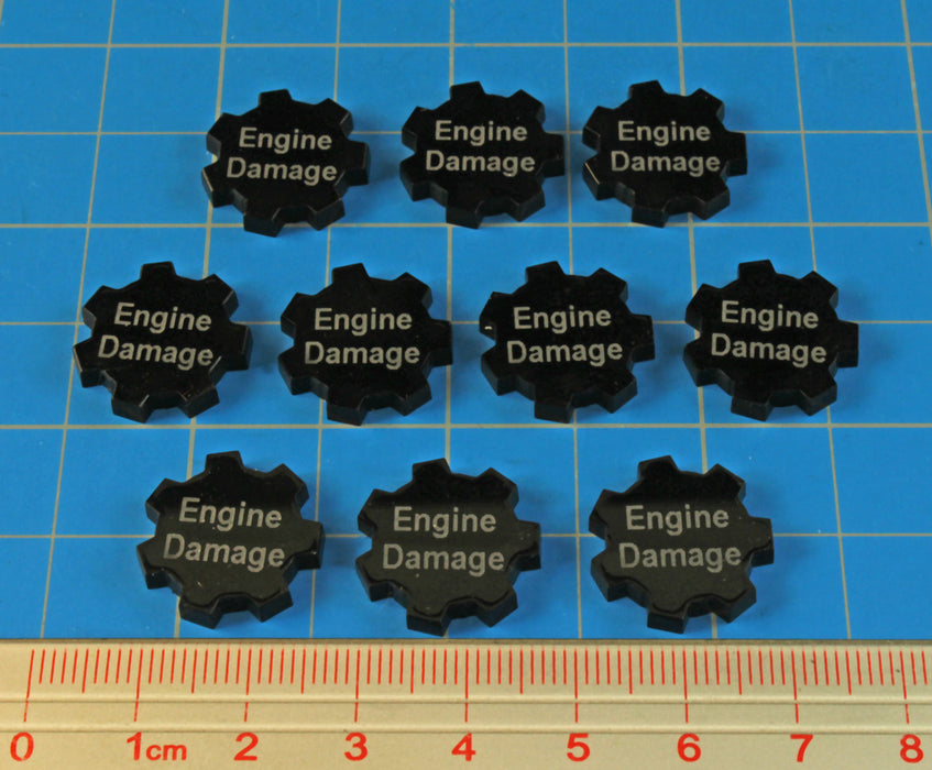 LITKO Engine Damage Tokens, Black (10)-Tokens-LITKO Game Accessories