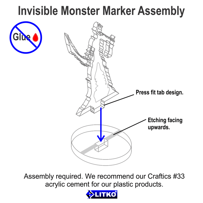 Invisible Monster Marker Set, Clear (10) - LITKO Game Accessories
