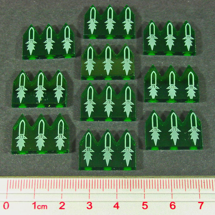 LITKO Gothic Space Missiles, Translucent Green (10)-Tokens-LITKO Game Accessories