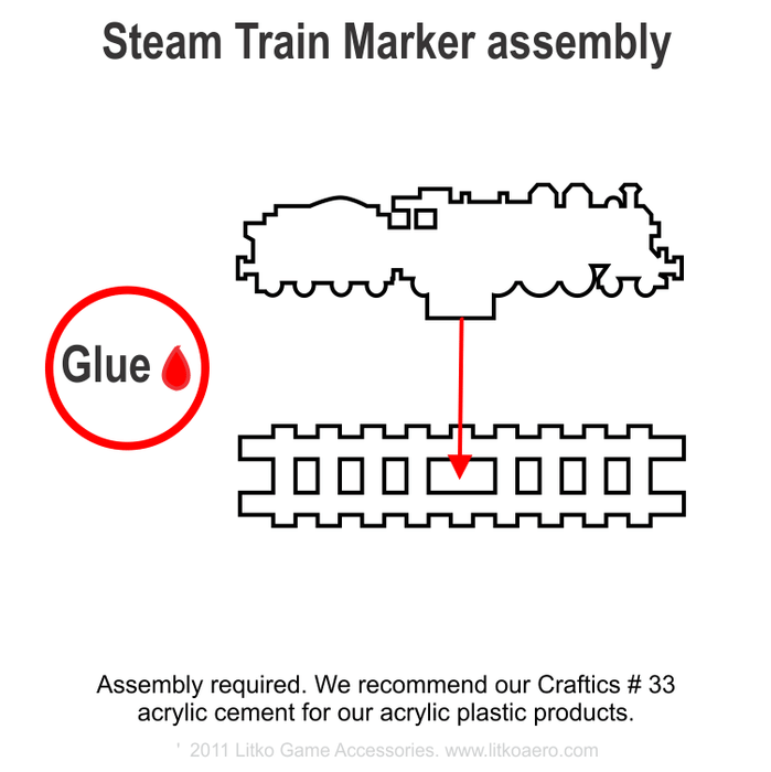 LITKO Steam Train Markers, Black (3) - LITKO Game Accessories