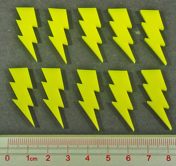 Lightning Bolt Tokens, Yellow (10)-Tokens-LITKO Game Accessories