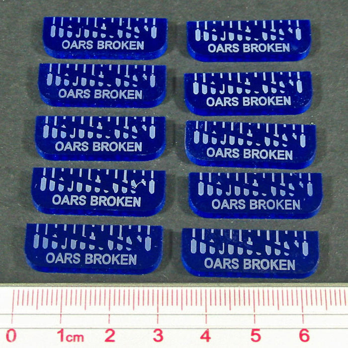 LITKO Oars Broken Tokens, Translucent Blue (10)-Tokens-LITKO Game Accessories