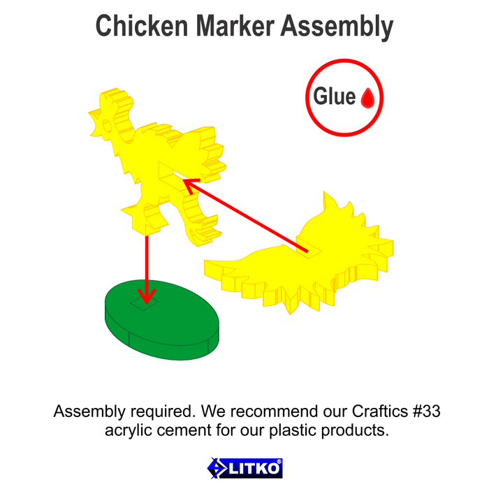 LITKO Chicken Markers, Yellow (5) - LITKO Game Accessories