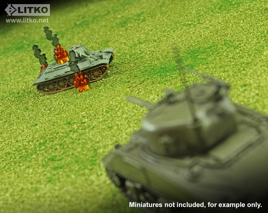 LITKO Flaming Wreckage Markers, Micro (10) - LITKO Game Accessories