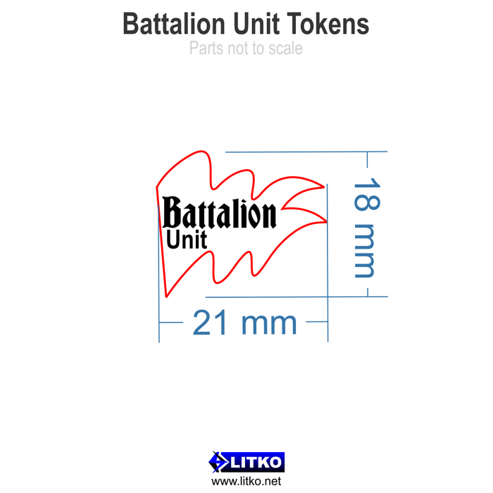 Battalion Unit Tokens, Green (10) - LITKO Game Accessories