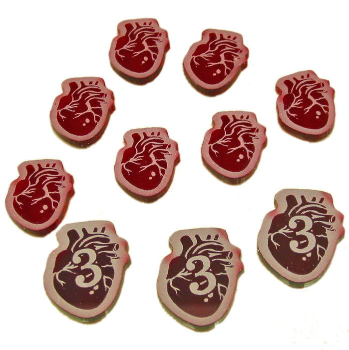 LITKO Cthulhu Health Token Set Compatible with Eldritch Horror, Translucent Red (10)-Tokens-LITKO Game Accessories