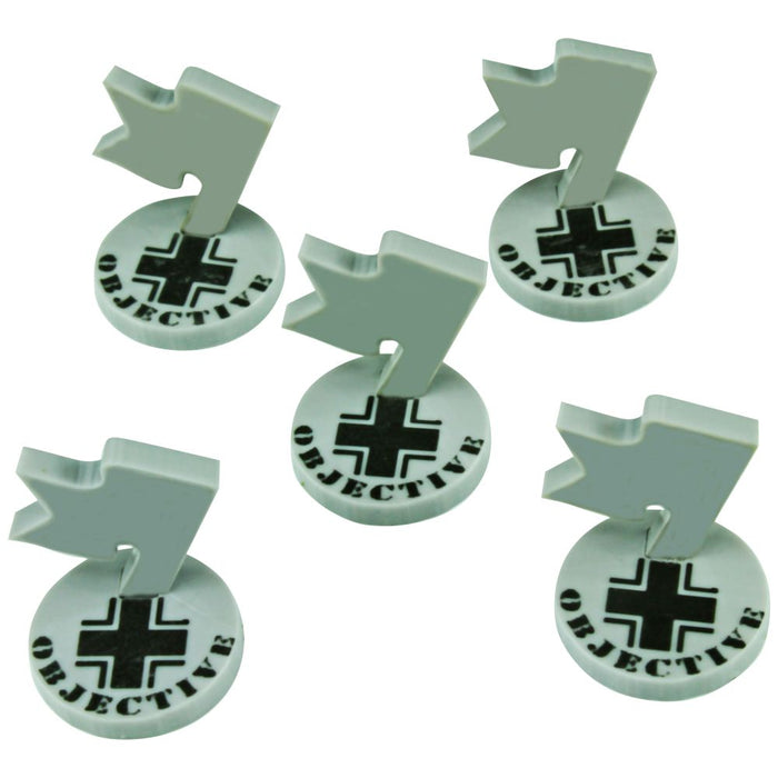 LITKO WWII German Mini Objective Markers, Grey (5)-Tokens-LITKO Game Accessories