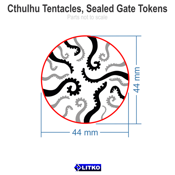 LITKO Cthulhu Tentacles Sealed Gate Tokens Compatible with the Cthulhu Horror Games, Fluorescent Green (3) - LITKO Game Accessories