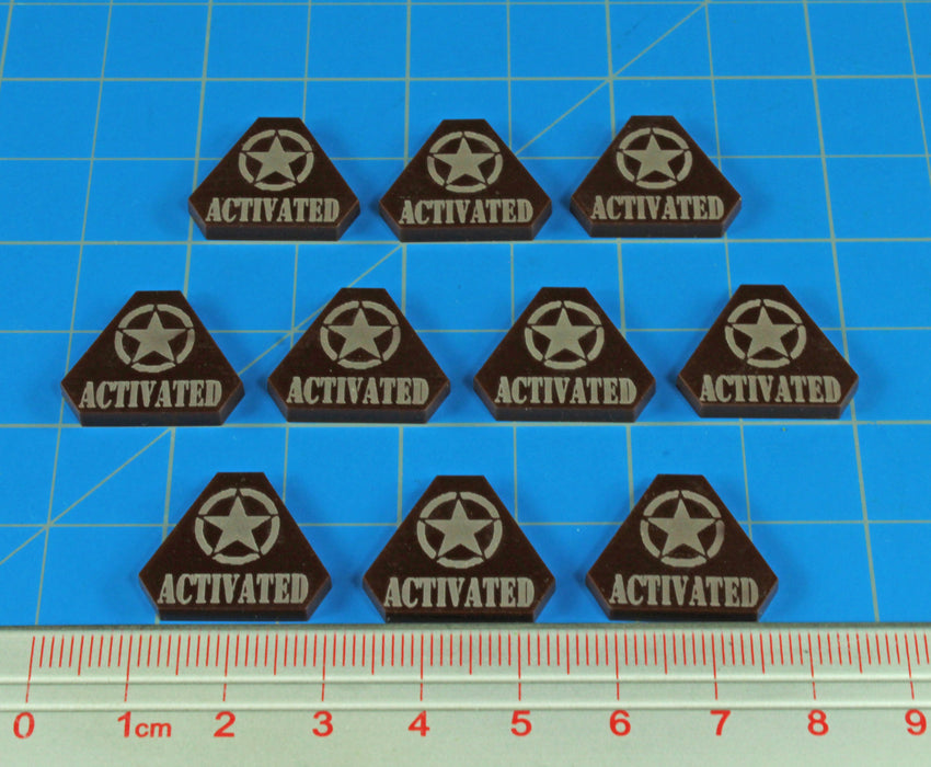 LITKO WWII American Activated Tokens, Brown (10)-Tokens-LITKO Game Accessories