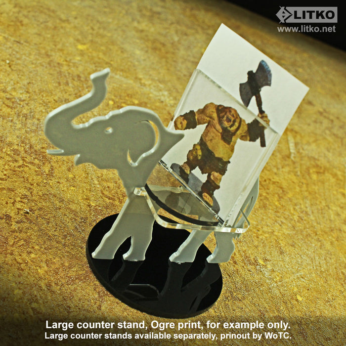 LITKO Elephant Character Mount with 3-inch Circular Base, Grey-Character Mount-LITKO Game Accessories