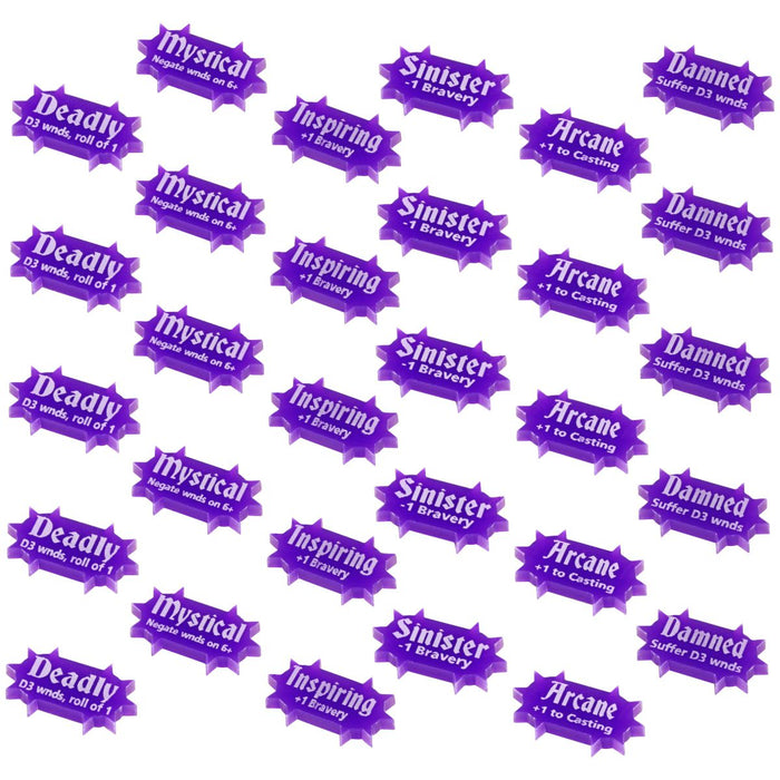 LITKO Scenery Effects Token Set Compatible with AoS: 2nd Edition, Purple (30)-Tokens-LITKO Game Accessories