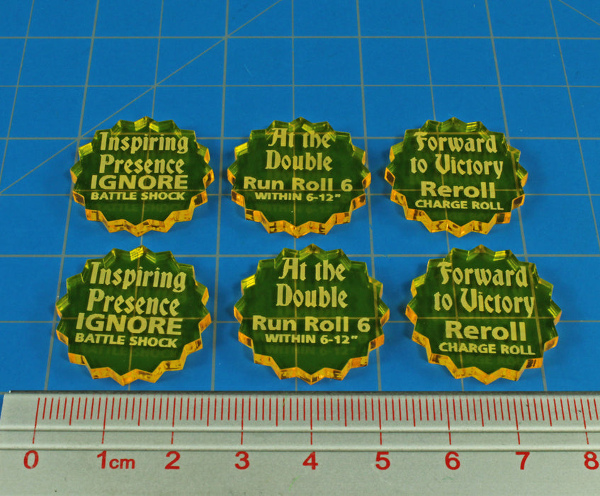 LITKO Command Ability Token Set Compatible with AoS: 2nd Edition, Transparent Yellow (6)-Tokens-LITKO Game Accessories