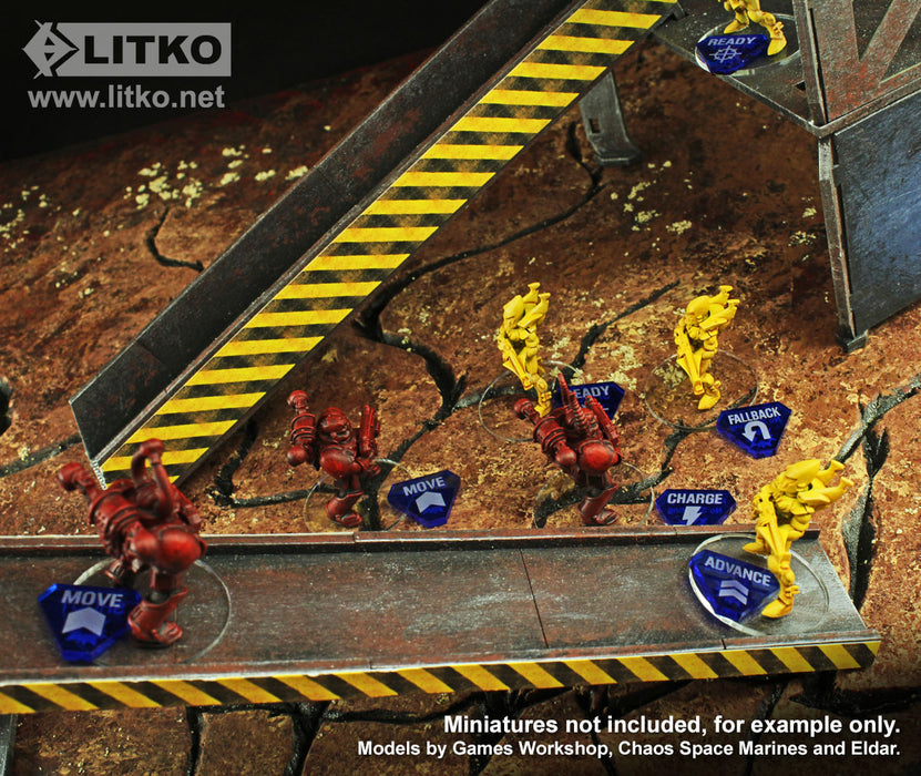 LITKO Combat Token Set Compatible with Warhammer: Kill Team, Translucent Blue & Red (50)-Tokens-LITKO Game Accessories