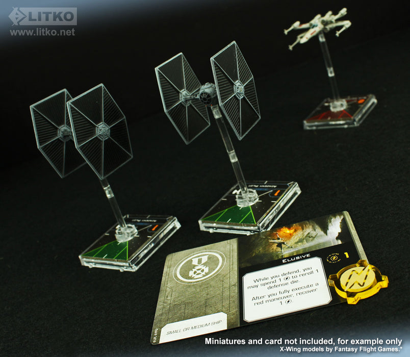 LITKO Space Fighter 2nd Edition Double-Sided Charge Tokens, Transparent Yellow (10)-Tokens-LITKO Game Accessories