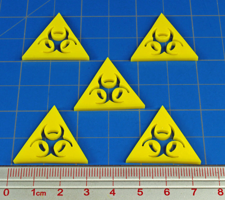 LITKO Large Bio hazard Token Set, Yellow (10)-Tokens-LITKO Game Accessories