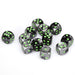 Gemini® 16mm d6 Black-Grey/green Dice Block™ (12 dice)-Dice-LITKO Game Accessories