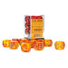 Gemini® 16mm d6 Translucent Red-Yellow/gold Dice Block™ (12 dice)-Dice-LITKO Game Accessories
